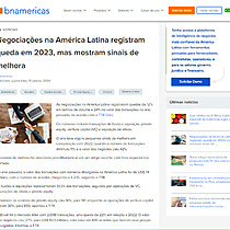 Negociaes na Amrica Latina registram queda em 2023, mas mostram sinais de melhora